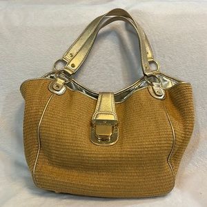 Michael Kors Bags | Michael Kors Straw Bag with Gold Details